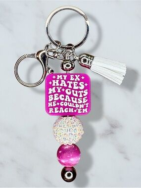 My Ex Hates My Guts Because Novelty Beaded Keychain